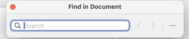 Word Navigation pane showing the find feature